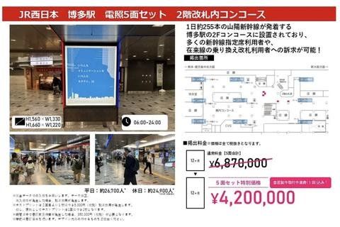 博多駅　電照広告5面セット