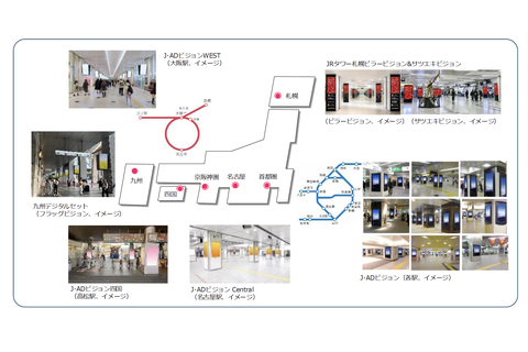 駅エリアデジタルサイネージ　JR6社ネットワークセット