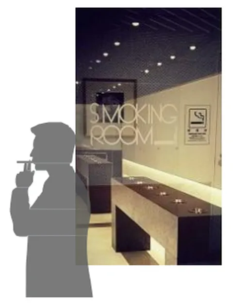 パチンコ店喫煙ルームステッカーsmoking room sticker - 広告掲載